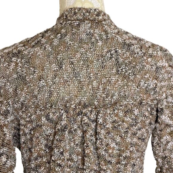 Chicos Cardigan Open Front Marled Knit Roll Tab Half Sleeve 0 US S - Picture 6 of 6